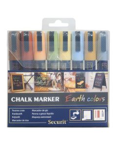 Feutre à craie liquide 2 - 6 mm - Assortiment Ocres : SECURIT Lot de 8 Image