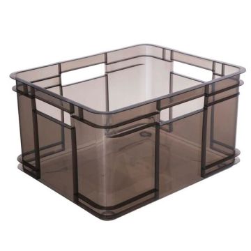 Bac de rangement Euro-Box XL - 28 litres - Gris transparent : KEEEPER Bruno