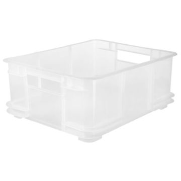 Bac de rangement Euro-Box XL - 28 litres - Gris transparent : KEEEPER Bruno