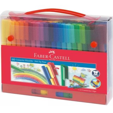 Mallette de 60 Stylos-feutres - Connector Pen - Assortiment : FABER CASTELL Visuel