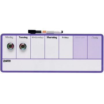 Tableau Planning Hebdomadaire Blanc Magnétique - 360 x 140 mm : NOBO image