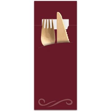 Pochette à couverts - Bordeaux/Blanc HYGOSTAR Lot de 520