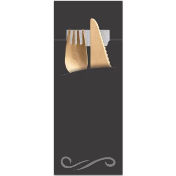 Pochette à couverts - Bordeaux/Blanc HYGOSTAR Lot de 520