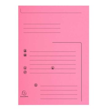 Lot de 25 Chemises rigides imprimées - Rose EXACOMPTA Super 210 Contact