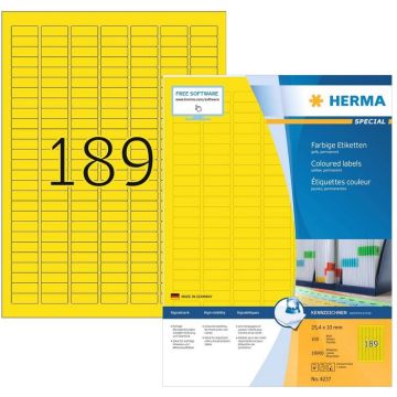 Étiquettes adhésives - 25,4 x 10 mm - Rouge : HERMA Lot de 18900 image