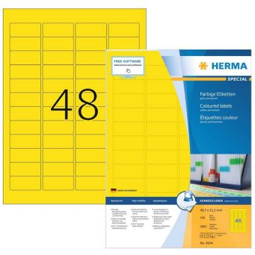 Étiquettes adhésives - 45,7 x 21,2 mm - Jaune : HERMA Lot de 4800 image