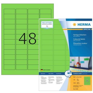 Étiquettes adhésives - 45,7 x 21,2 mm - Vert : HERMA Lot de 4800 image