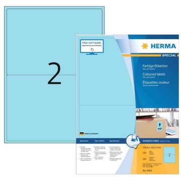 Étiquettes adhésives - 199,6 x 143,5 mm - Bleu : HERMA Lot de 200 image