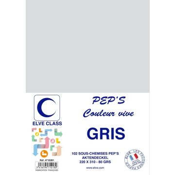 Sous-Chemise pour dossier A4 - Gris ELVE Pep's Lot de 102