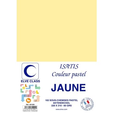 Sous-Chemise pour dossier A4 - Jaune ELVE Isatis Lot de 102