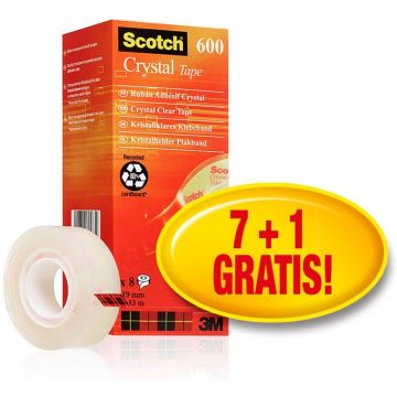 Photo Ruban adhésif Crystal Clear 600 Pack Eco - 19 mm x 33 m : SCOTCH 6-1933R8