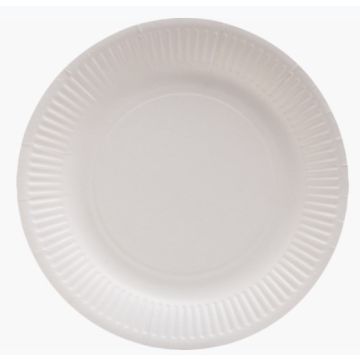 Assiette jetable en carton - Blanc - 230 mm PRO NAPPE Lot de 50