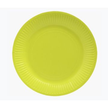 Assiette jetable en carton - Vert Kiwi - 230 mm PRO NAPPE Lot de 20