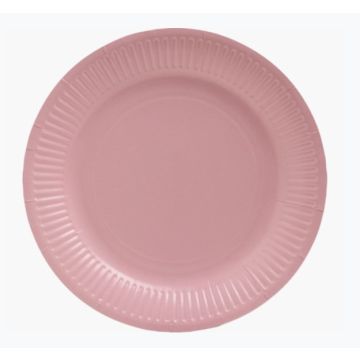 Assiette jetable en carton - Rose - 230 mm PRO NAPPE Lot de 20