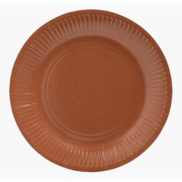Assiette jetable en carton - Terracotta - 230 mm PRO NAPPE Lot de 20