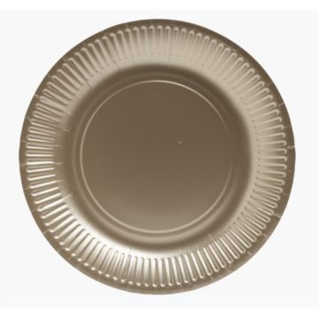 Assiette jetable en carton - Or  - 230 mm PRO NAPPE Lot de 10