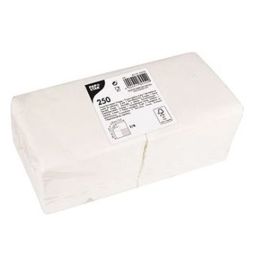 Lot de 250 Serviettes de table Cocktail - 240 x 240 mm - Blanc : PAP STAR face