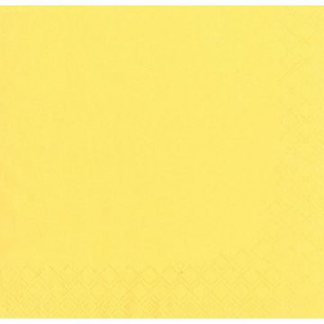 Serviettes de table Cocktail - 240 x 240 mm - Jaune citron : PAP STAR Lot de 250 image