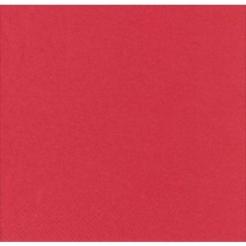 Serviettes de table Cocktail - 240 x 240 mm - Rouge : PAP STAR Lot de 250 image