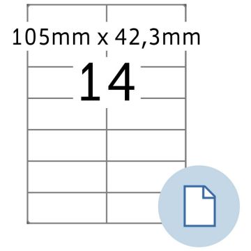 Étiquettes adhésives - 105 x 42,3 mm - Blanc : HERMA Dataprint Lot de 7000 Image