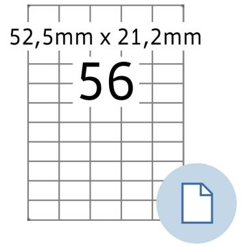 Étiquettes adhésives - 52,5 x 21,2 mm - Blanc : HERMA Dataprint Lot de 28000 Visuel