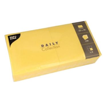 Photo Lot de 250 serviettes de table unies - Jaune PAP STAR Restaurant