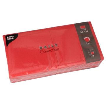 Photo Lot de 250 serviettes de table unies - Rouge PAP STAR Restaurant