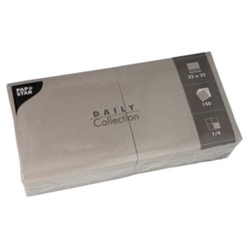 Photo Serviettes de table en papier - 330 x 330 mm - Gris PAP STAR 