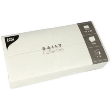 Serviettes de Table Bistro - 330 x 330 mm - Blanc : PAP STAR Lot de 250 Visuel