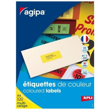 Étiquettes adresses rouges fluo - 70 x 31 mm : AGIPA Lot de 2700 Image