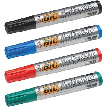 Lot de 4 marqueurs permanents 2300 - Assortiment : BIC Visuel
