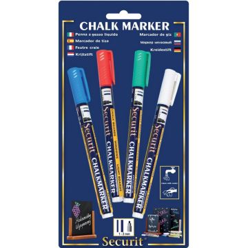 Feutre à craie liquide 1 - 2 mm - Assortiment basic : SECURIT Lot de 4 Image