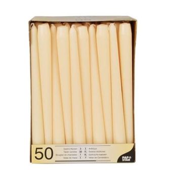 Bougie chandelier - Crème 25 cm : PAP STAR Lot de 50 image