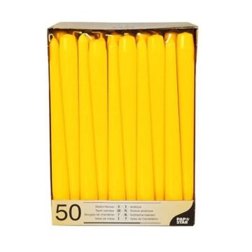 Bougie chandelier - Jaune 25 cm PAP STAR Lot de 50 image