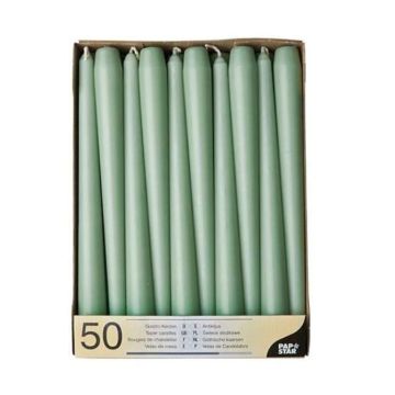 Bougie chandelier - Vert Jade 25 cm : PAP STAR Lot de 50 image