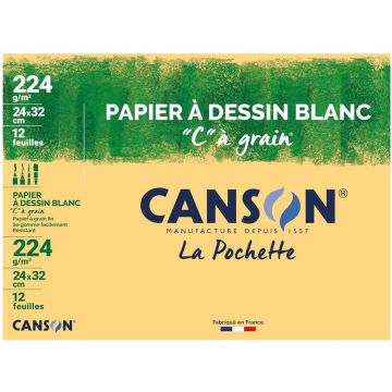 Photo CANSON 200027103 :feuilles de papier à dessin C grainé - Blanc - 320 x 240 mm