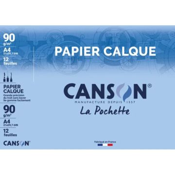Papier Calque 90 g - A4 CANSON Lot de 12 feuille