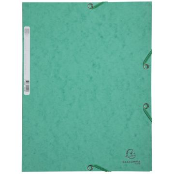 Chemise à élastiques 3 rabats Carte lustrée 400g - Vert : EXACOMPTA Image
