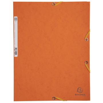 Chemise à élastiques 3 rabats Carte lustrée 400g - Orange : EXACOMPTA Image