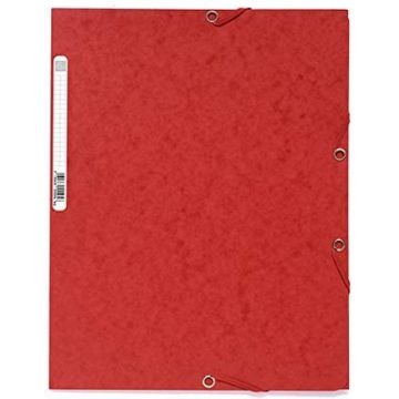 Chemise à élastiques 3 rabats Carte lustrée 400g - Rouge : EXACOMPTA Visuel