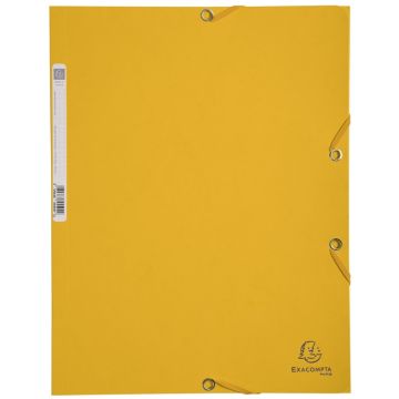 Chemise à élastiques 3 rabats Carte lustrée 400g - Jaune : EXACOMPTA Image