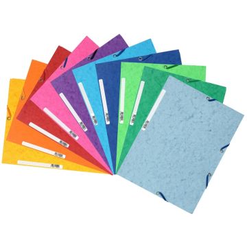 Chemise à élastiques 3 rabats Carte lustrée 400g - Assortiment EXACOMPTA Visuel