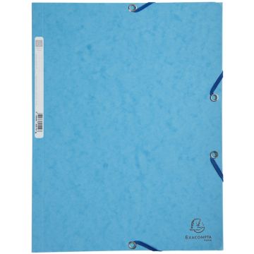 Chemise à élastiques 3 rabats Carte lustrée 400g - Turquoise : EXACOMPTA Visuel