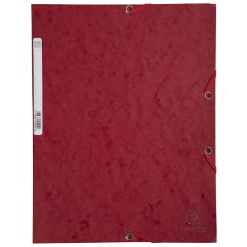 Chemise à élastiques 3 rabats Carte lustrée 400g - Cerise : EXACOMPTA Photo