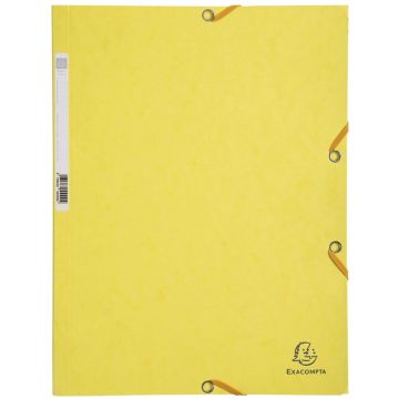 Chemise à élastiques 3 rabats Carte lustrée 400g - Jaune citron EXACOMPTA Photo