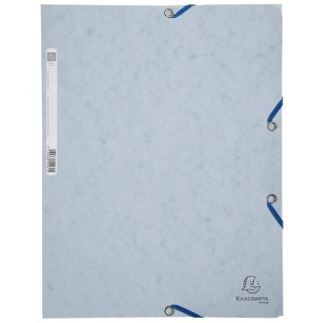 Chemise à élastiques 3 rabats Carte lustrée 400g - Gris tourterelle : EXACOMPTA Modèle