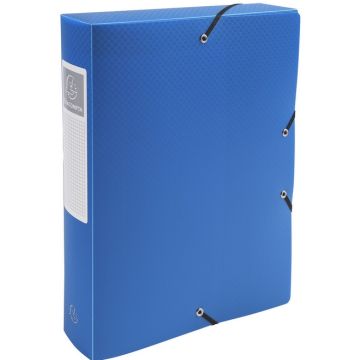 Boîte de classement en PP - Dos 60 mm - Bleu : EXACOMPTA image