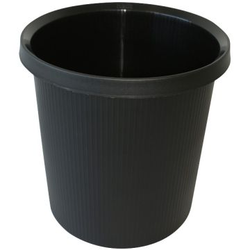 Corbeille à Papier lignée 18 litres - Noir HELIT