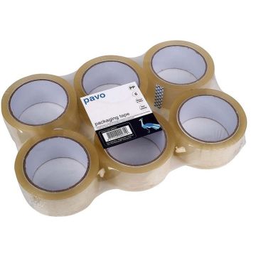 Photo Ruban adhésif - 50 mm x 66 m -Transparent - PAVO 8000319