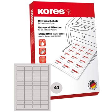 Étiquettes adhésives - 48,5 x 25,4 mm : KORES L4825